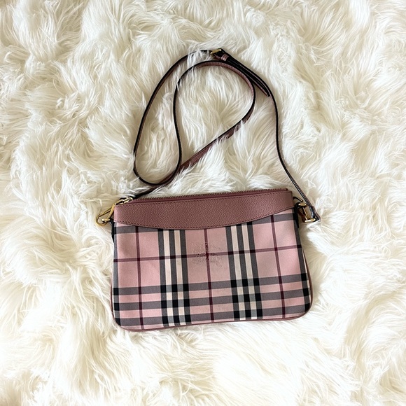 Burberry Pink Plaid Crossbody Bag - Picture 2 of 14